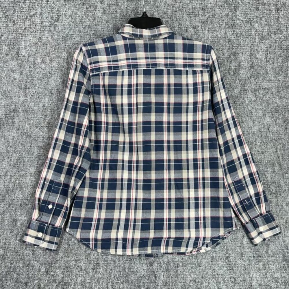 Ralph Lauren Shirt Womens S Plaid Ruffle Neck Western Rodeo Business Casual - Picture 2 of 5
